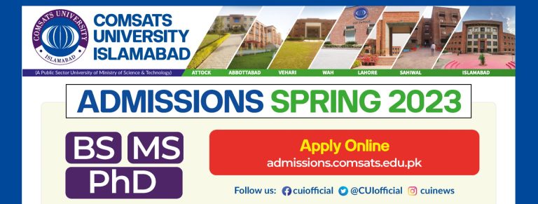 COMSATS Institute Of Information Technology Ph.D Admission 2025