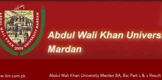 Abdul Wali Khan University AWKUM MA, MSC Result 2020 Part 1, 2