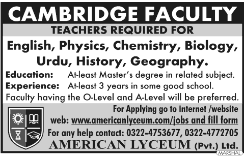 American Lyceum School Jobs