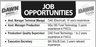 Jobs In Dawn Bread Lahore