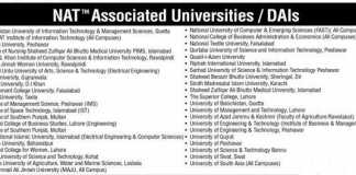 NAT Associated Universities In Pakistan List For Medical / Engineering