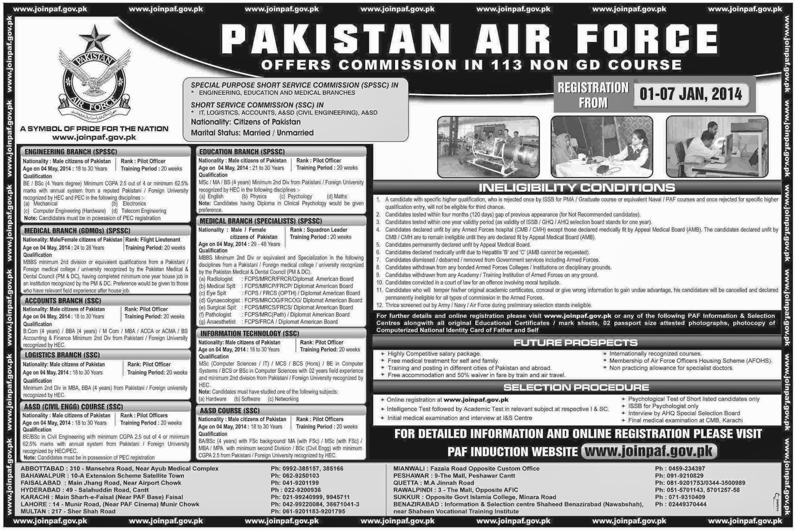 Pak Air Force 113 Non GD Course Officers Commission 2014