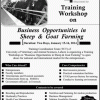 Training Workshop on Business Opportunities in Sheep, Goat Farming