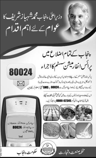 Punjab Daily Price Information SMS System 80024