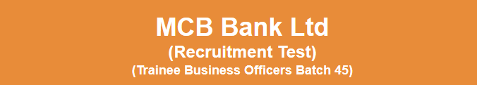 MCB Bank TBO NTS Test Answer Keys and Test Result 2014