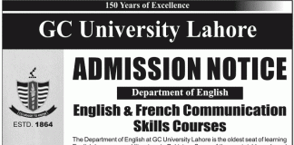 GC University Lahore Short Courses Admission 2014