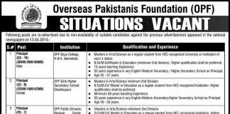 OPF Overseas Pakistani Foundation NTS Jobs 2014 Application Form Download