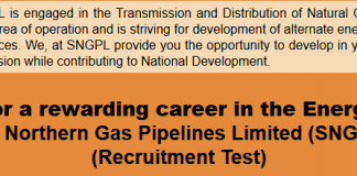 SNGPL Sui Gas Jobs NTS Test Result 2015 Answer Keys