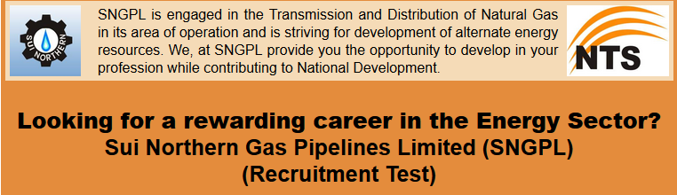 SNGPL Sui Gas Jobs NTS Test Date, Roll No Slips 2015