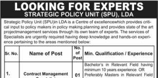LDA Lahore Development Authority Jobs 2016 Last Date, Form Download