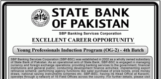 SBP Young Professionals Induction Program OG-2 Jobs 2014 Registration Online