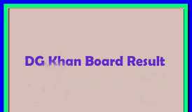 DG Khan Board Matric 10th Class Supply Result 2019