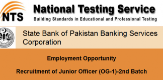 NTS Test Result State Bank SBP BSC OG-1 Officers 2014 Answer Keys