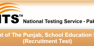 Punjab Educators NTS Written Test Schedule 2016 Dates For School Education Department