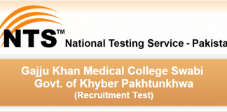 NTS Test Result Gajju Khan Medical College Swabi Jobs 2015 Answer Keys