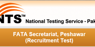 FATA Secretariat Peshawar NTS Test Result 2015 Answer Keys