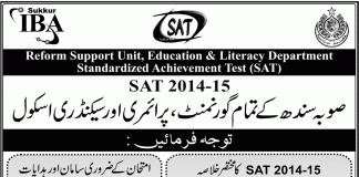IBA Sukkur SAT Sample Paper English, Urdu, Sindhi Medium Download OnlineIBA Sukkur SAT Sample Paper English, Urdu, Sindhi Medium Download Online