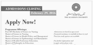 Aga Khan University Karachi AKU Admission 2019 Form, Last Date