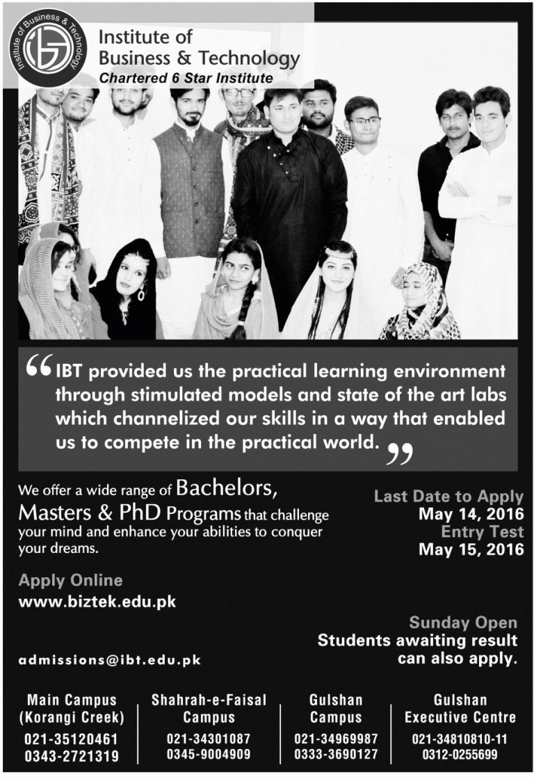 Biztek Institute Of Business And Technology Admission 2016