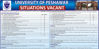 Peshawar University Associate Professor, Lecturers Jobs 2015 Form, Last Date