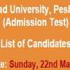 Sarhad University Peshawar Admission NTS Test Result 2015 22nd March