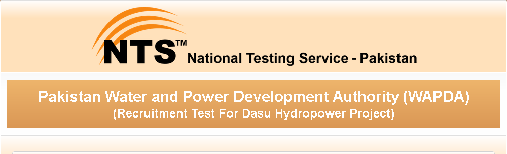 WAPDA Jobs dasu hydropower NTS Test Date 2015 Roll No Slips online