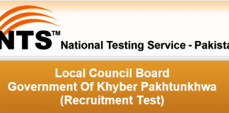 Local Council Board KPK NTS Test Result 2015 3rd May Answer Keys