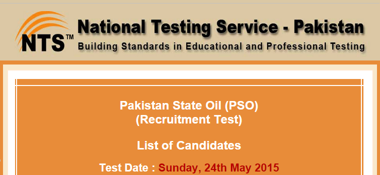 Pakistan State Oil PSO NTS Test Result 2015 Management Trainee Engineers