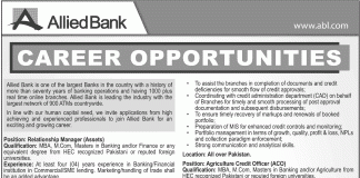 Allied Bank Jobs 2015 Apply Online Date