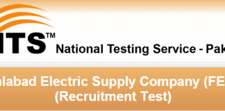 Faisalabad Electric FESCO NTS Test Result 2015 NTS Answer Keys