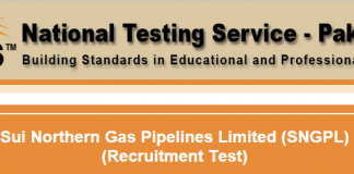 SNGPL NTS Test Result 2015 6th, 7th June Answers Key Online