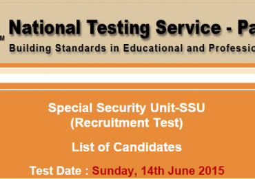 SSU NTS Test Result 2015 Karachi Special Security Unit Sindh Police