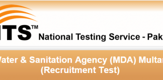 Water & Sanitation MDA Multan NTS Test Result 2015 Assistant Director, Sub Engineer