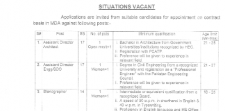 Multan Development Authority MDA Jobs 2016 NTS Application Form Download