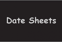 Federal Board SSC Matric Supplementary Date Sheet 2019