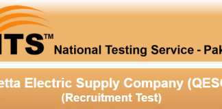 Quetta Electric Supply Company QESCO NTS Test Result 2015 Answer Keys