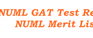 NUML University Postgraduate GAT Entry Test Result 2016 Merit List