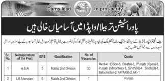 WAPDA Tarbela Dam Project Jobs 2016 Download Form Date Advertisement