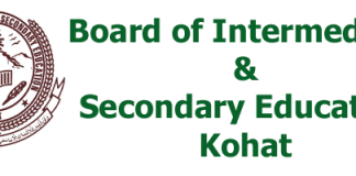 BISE Kohat Board Model Papers 2020 Inter HSSC Part 1, 2 Download