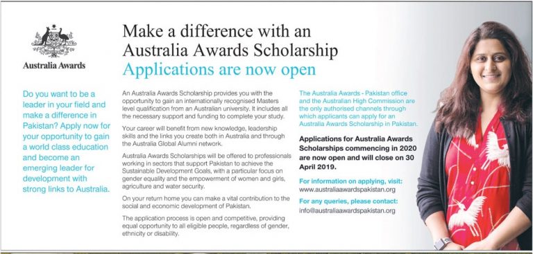 Australia Award Scholarship Pakistan 2025 Application Form, Registration Date