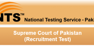 Supreme Court Of Pakistan Jobs NTS Test Result 2016 Answer Keys 5th To 8th Feb