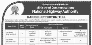 NHA Islamabad Jobs 2016 Project (PC-I) PTS Application Form Last Date