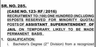 PPSC Assistant Superintendent Jail Jobs 2016 Apply Online Form Last Date