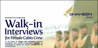 Shaheen Airline Jobs Female Cabin Crew 2019