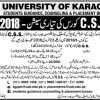 Karachi University CSS Preparation Classes 2018 Admission Form Eligibility