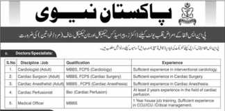 PNS Shifa Hospital Karachi Jobs 2017 Application Form, August Advertisement