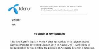 Experience Letter Format In Pakistan