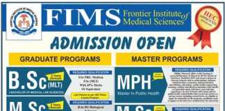 Frontier Institute Of Medical Sciences Abbottabad Admission 2025