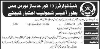 Join Janbaz Force With Commission As Officer 2018 Apply Online Advertisement
