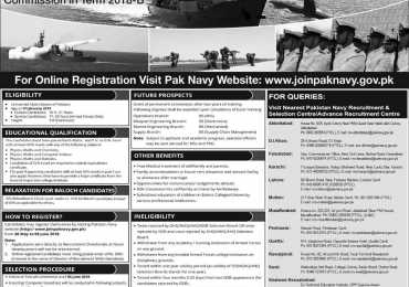 Pak Navy PN Cadet Permanent Commission Term Jobs 2018 B